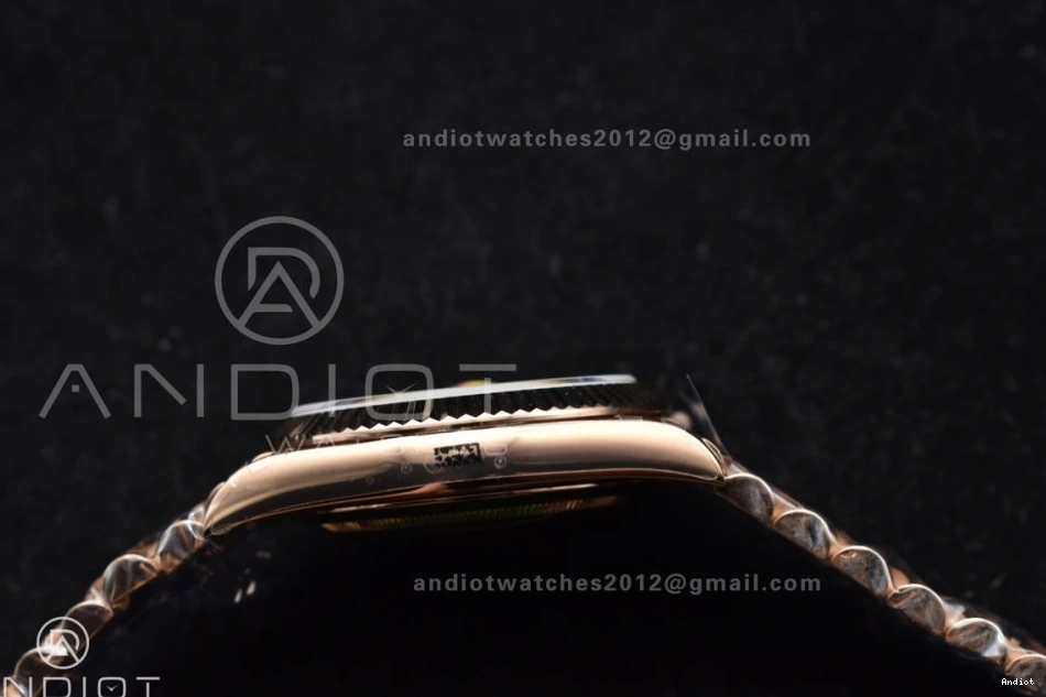 President RG On Crystal Markers GMF Dial Bracelet 40 DayDate 904L A3255 Steel Meteorite 0203